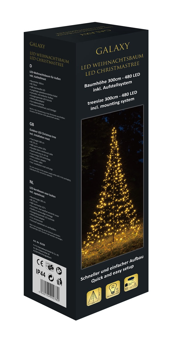 Galaxy LED kerstboom met timer – 300 cm