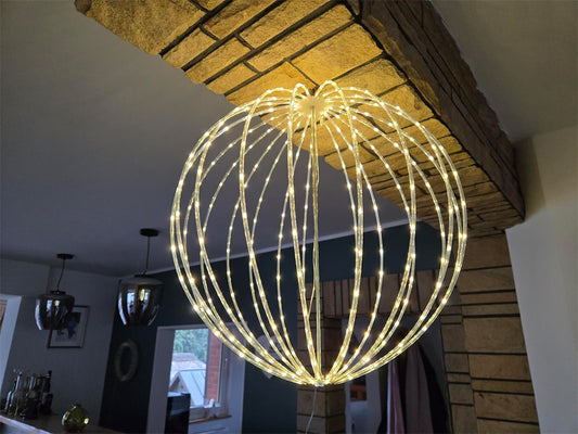 Opvouwbare led bol 50 cm met warm-witte verlichting