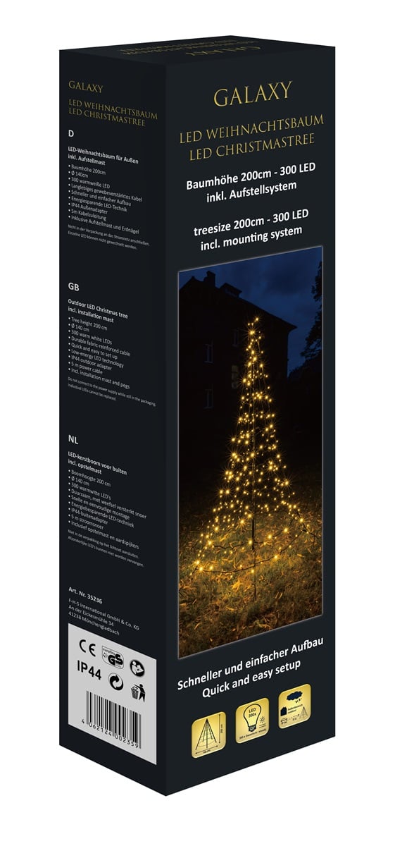 Luxe led boom met 480 warm-witte Twinkle LED lampjes 3 meter