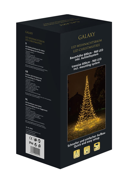 Galaxy LED kerstboom 6 meter voor vlaggenmast