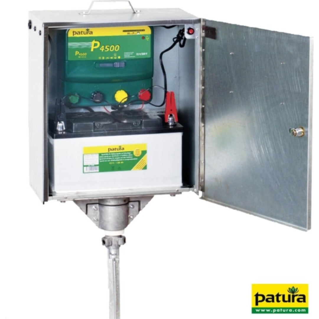 P4500 Schrikdraadapparaat 230V/12V, met veiligheidsbox en aardpen