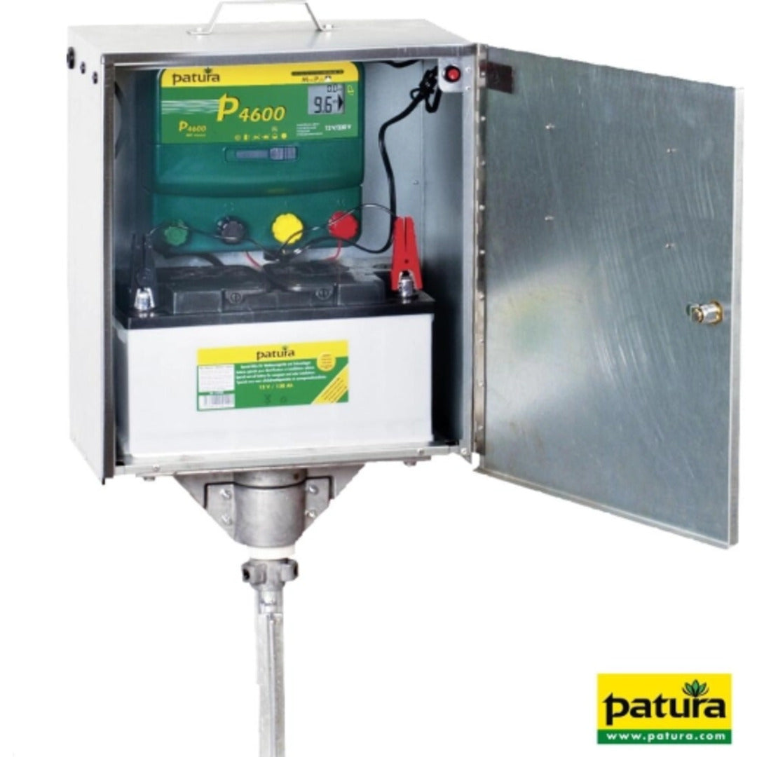 P4600 Schrikdraadapparaat 230V/12V, met veiligheidsbox en aardpen