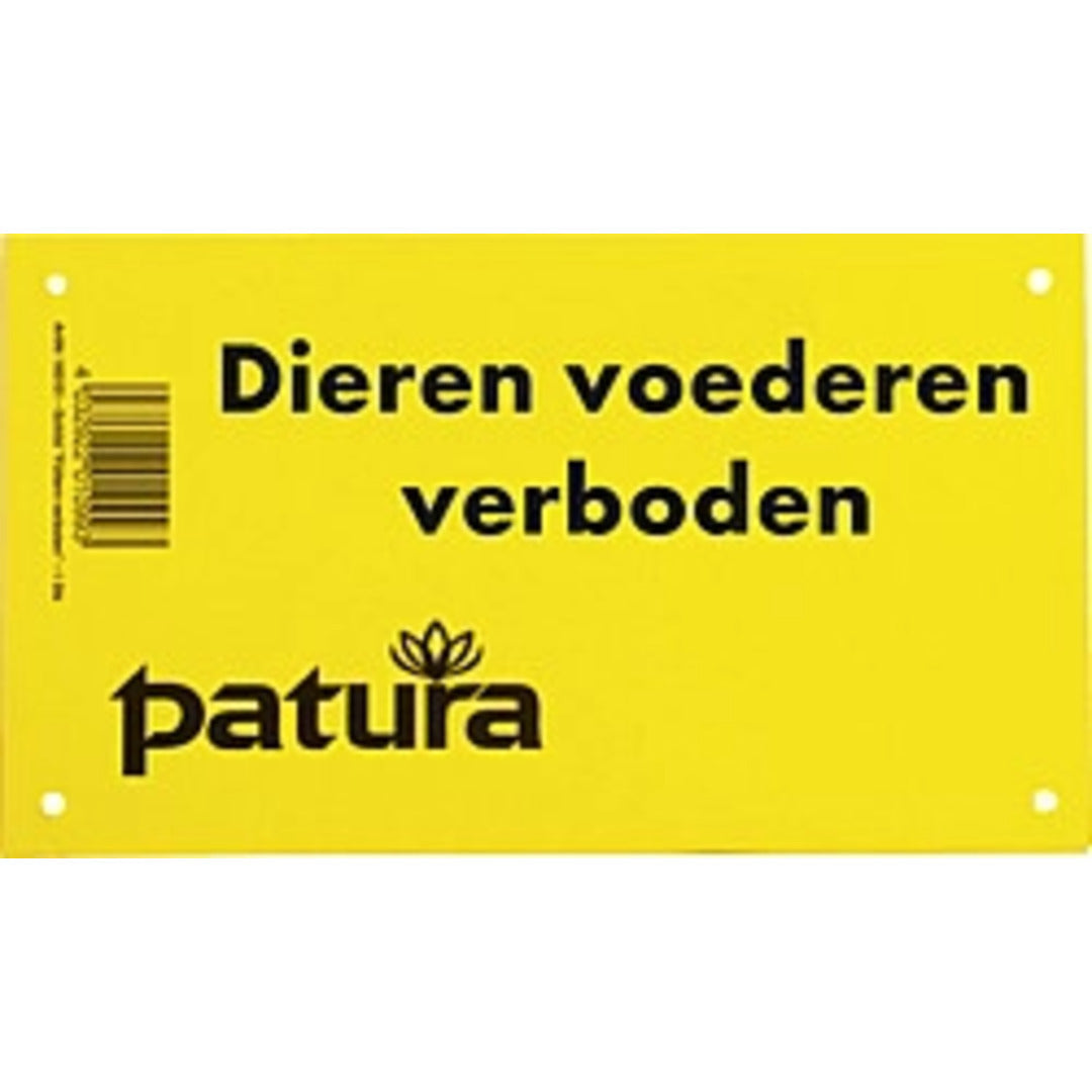 Waarschuwingsbord, kunststof verboden dieren te voeren