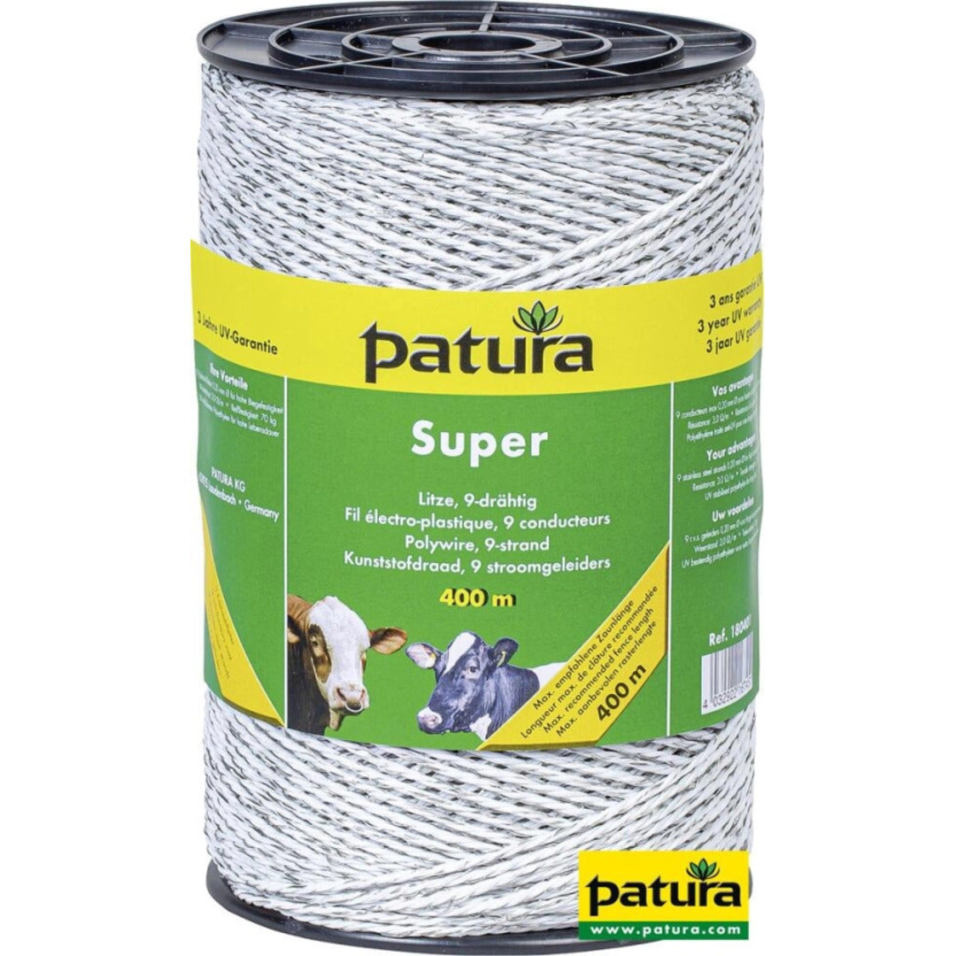 super kunststofdraad, 400 m rol 9 Niro 0,2 mm wit