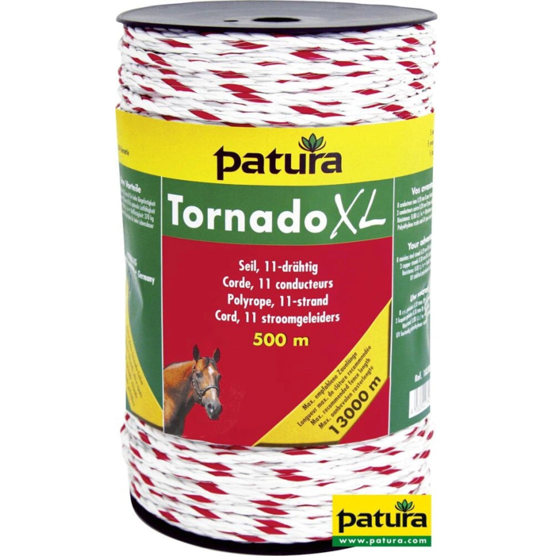 Tornado XL cord, 500 meter 8 r.v.s. geleiders en 3 koperen,wit-rood