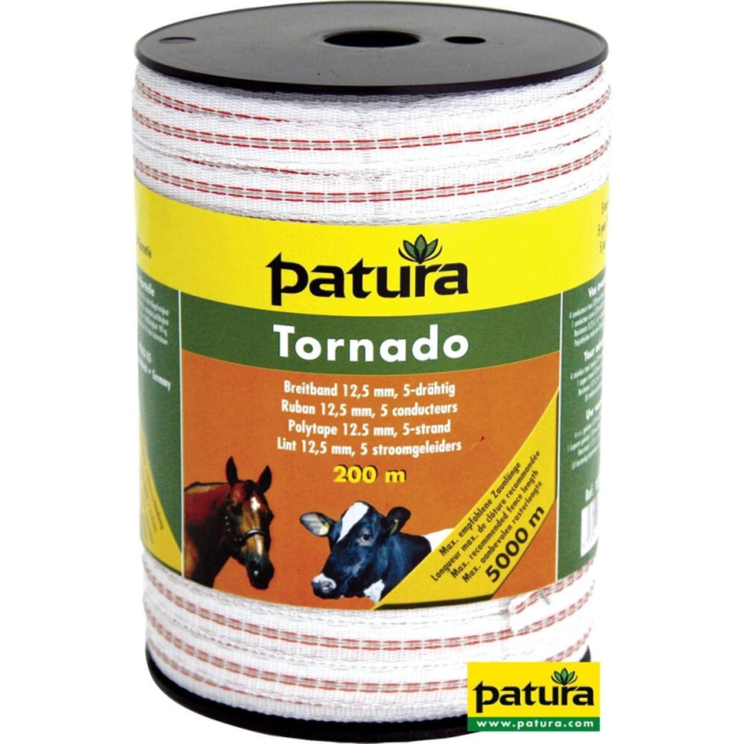 Tornado lint 12,5mm wit/oranje 200m rol
