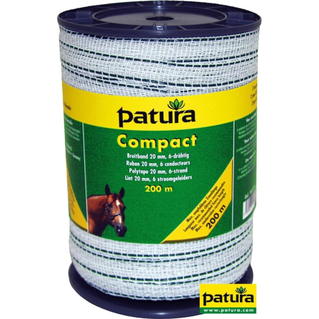 Compact lint 20mm, wit/groen, 200m rol