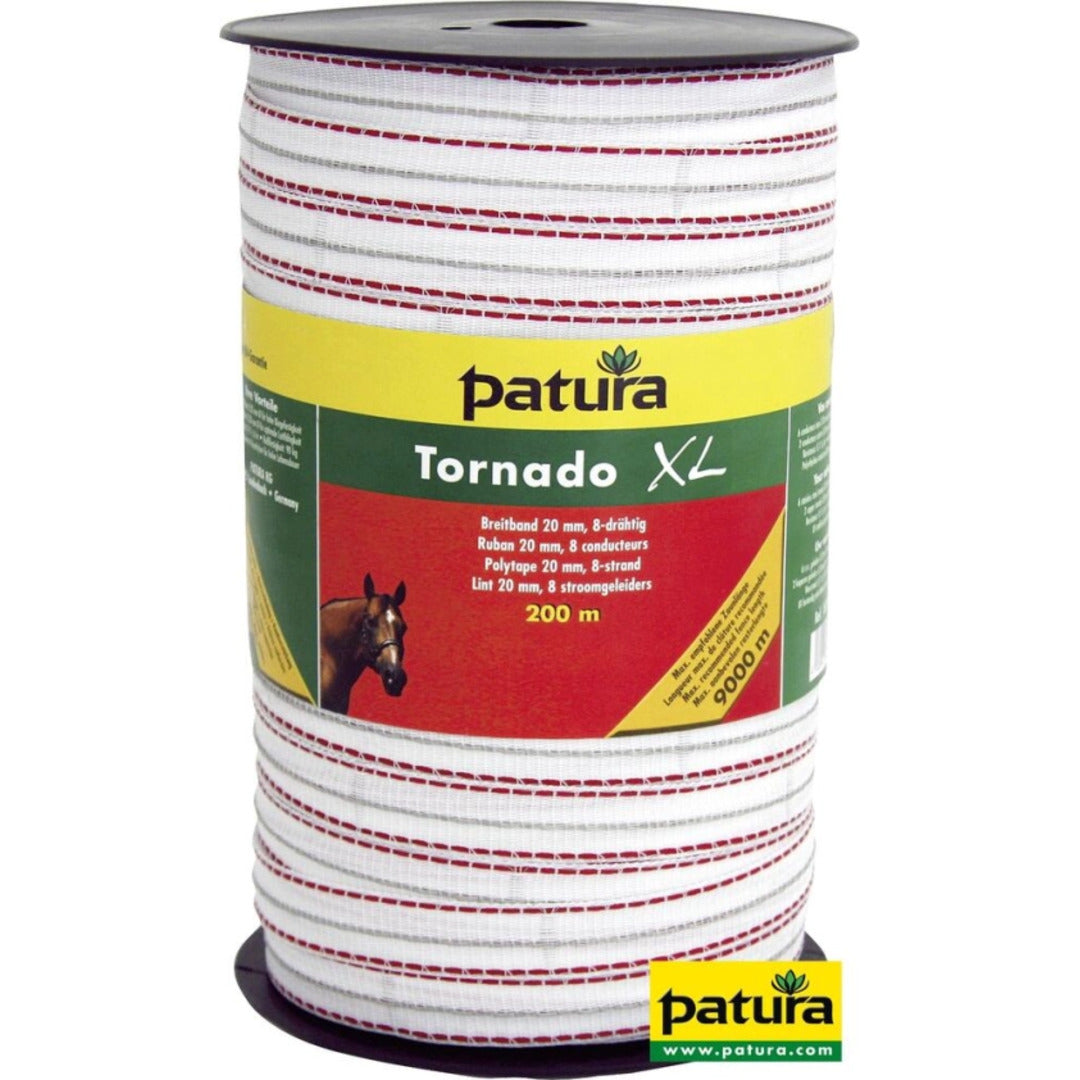 Tornado XL lint 20mm wit/rood, 400m rol