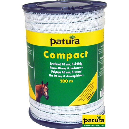 Compact lint 40mm wit/groen, 200m rol