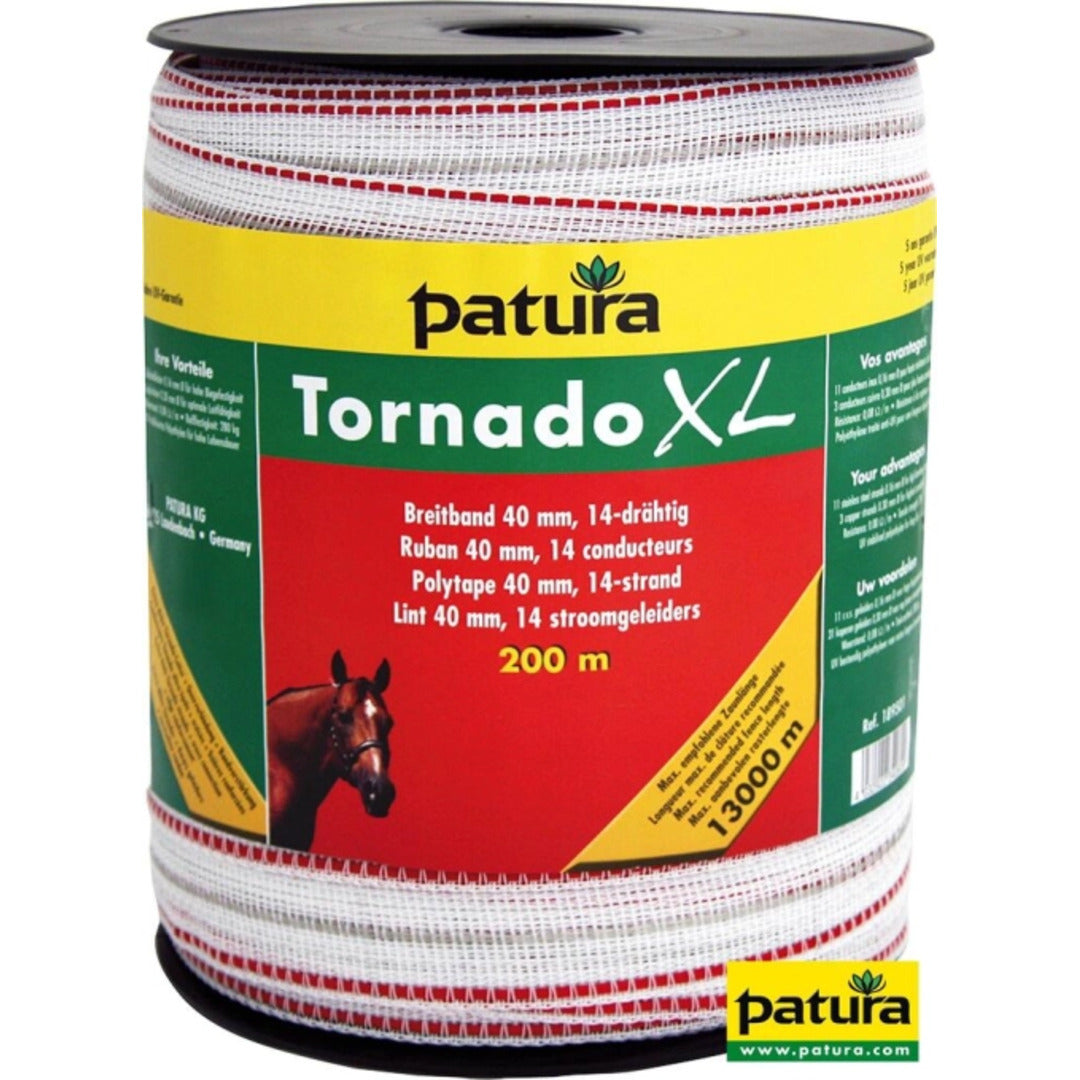 Tornado XL lint 40mm wit/rood, 200m rol