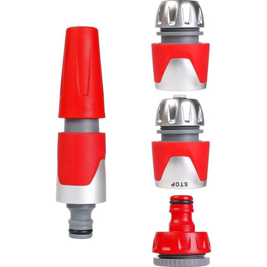 4-Delige Startersset Tuinslangkoppelingen en Tuinspuit – Regelbare Waterstraal