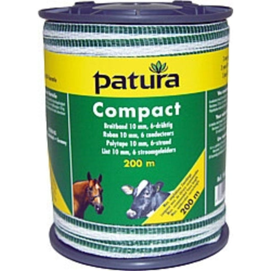 Compact lint 10mm wit/groen, 200m rol