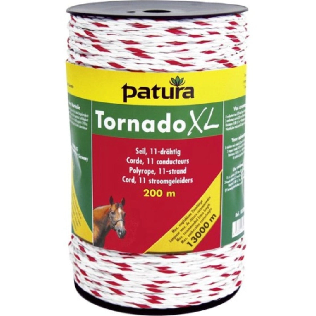 Tornado XL kunststofdraad wit/rood 200m