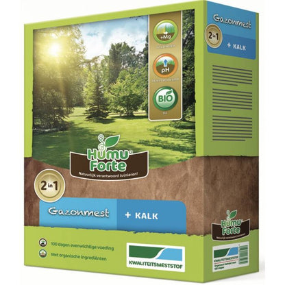Humuforte® Gazonmest + Kalk BIO – Langdurige Voeding en Bodemonderhoud