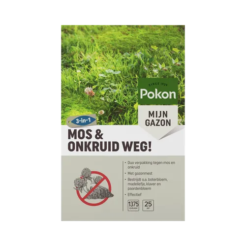 Pokon Mos en Onkruid Weg! (3 in 1) 25m²
